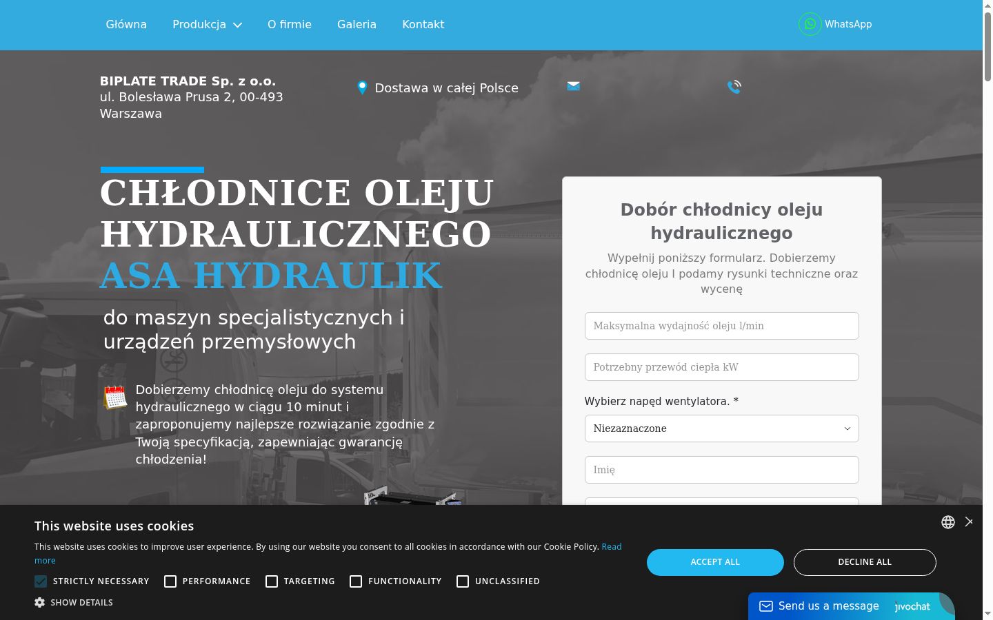 Zrzut ekranu banera zgody wyświetlanego przed jakąkolwiek interakcją