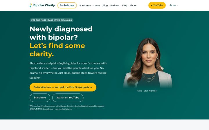 Screenshot of bipolarclarity.com