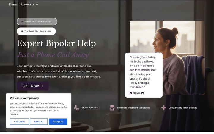 Captura de ecrã de bipolarhelp.com