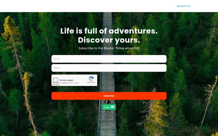 Screenshot of bipolarthrive.com