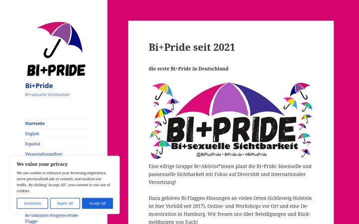 Kuvakaappaus sivustosta bipride.de