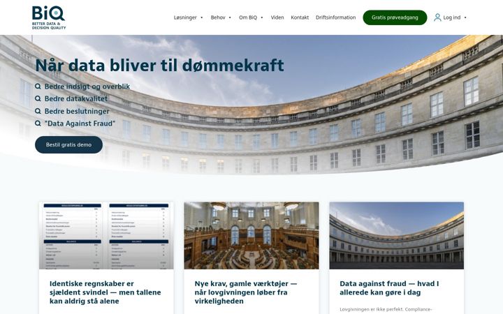 Screenshot of biq.dk