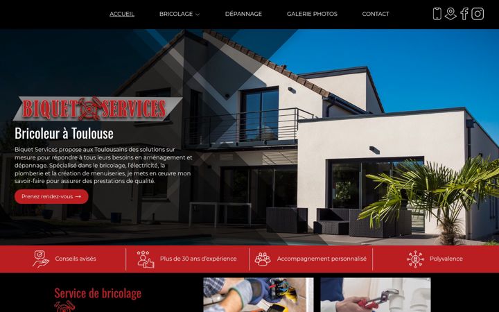 Screenshot of biquetservices.fr