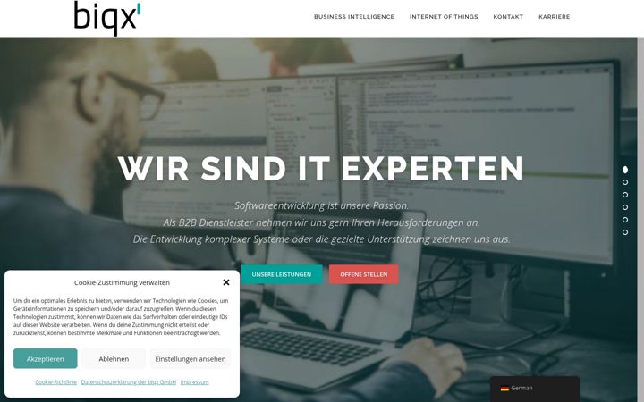 Kuvakaappaus sivustosta biqx.de