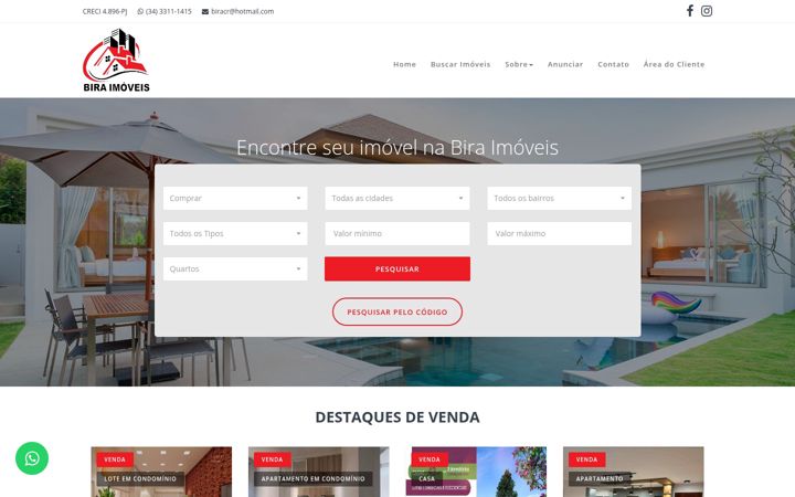 Screenshot of biraimoveis.com