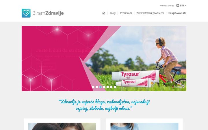 Screenshot of biramzdravlje.ba