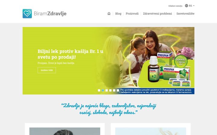 Screenshot of biramzdravlje.rs
