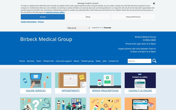 Screenshot ta' birbeckmedicalgroup.co.uk