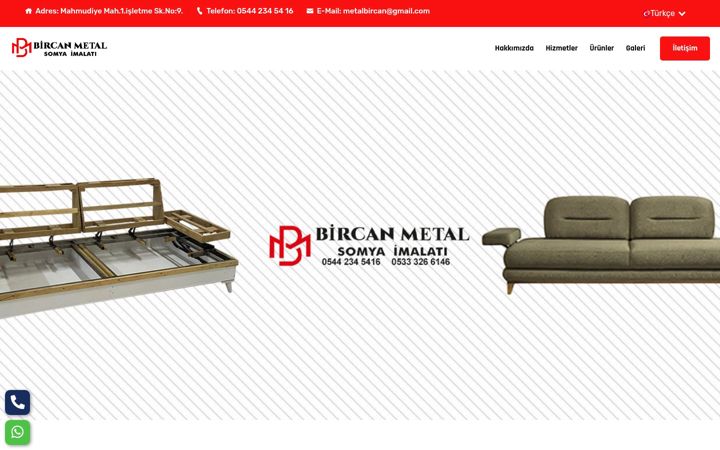 Screenshot ta' bircanmetal.com