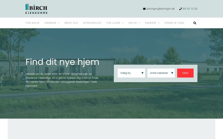 Screenshot von birchejendomme.dk