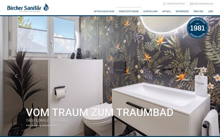 Screenshot von bircher-sanitaer.ch