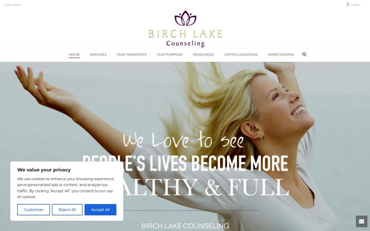 Skjámynd af birchlakecounseling.com