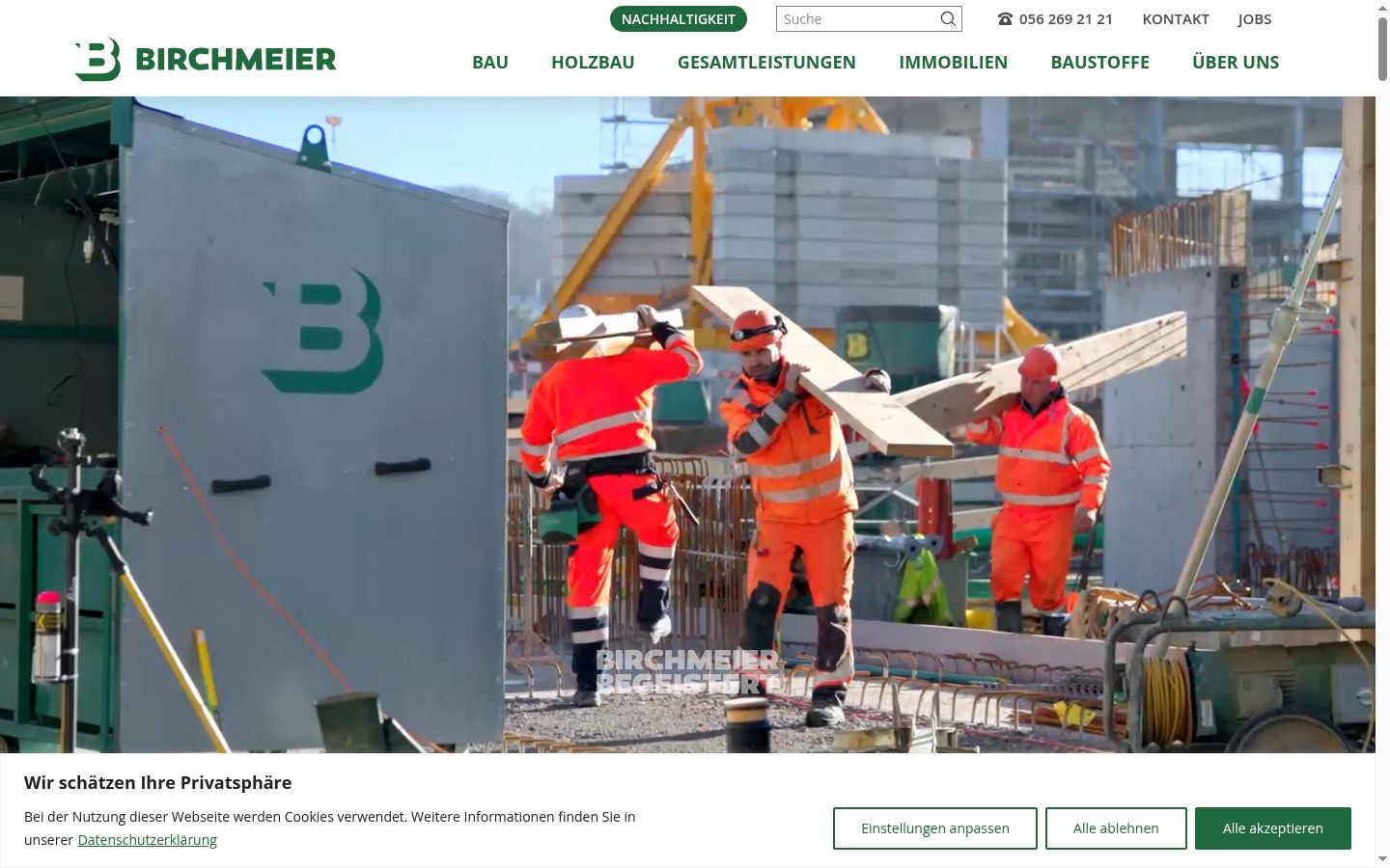Screenshot des Einwilligungsbanners vor jeglicher Interaktion