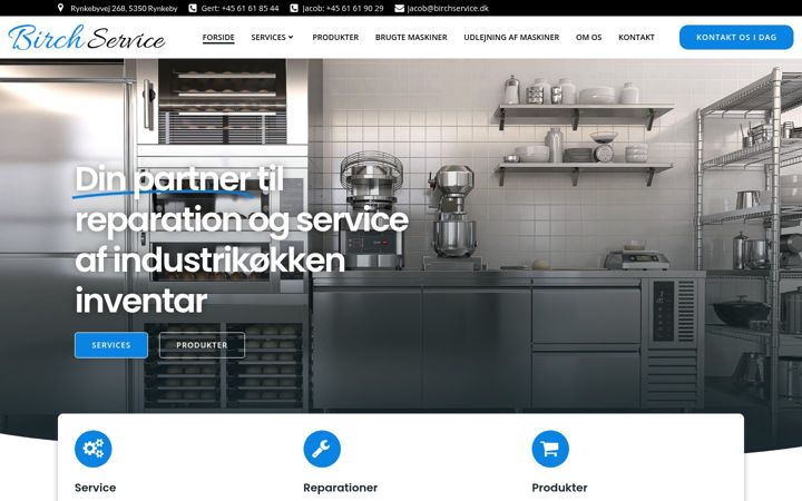 Screenshot of birchservice.dk