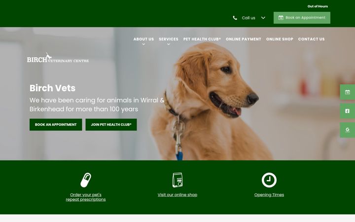 Screenshot of birchvets.com