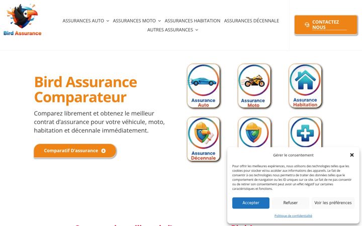 Ekraanipilt saidist bird-assurance.fr