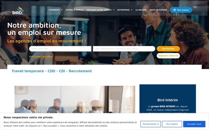 Screenshot of bird-interim.fr