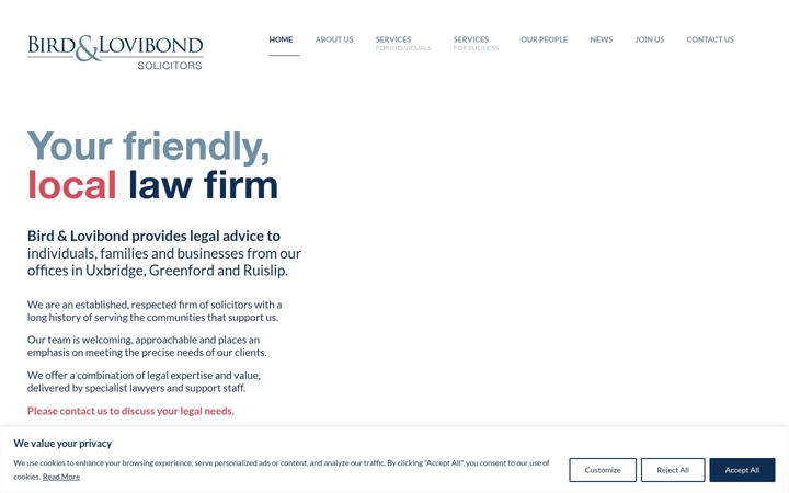 Screenshot of bird-lovibond.co.uk
