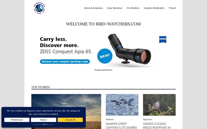 Screenshot of bird-watchers.com