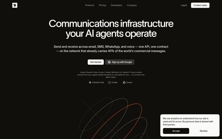 Captura de ecrã de bird.com