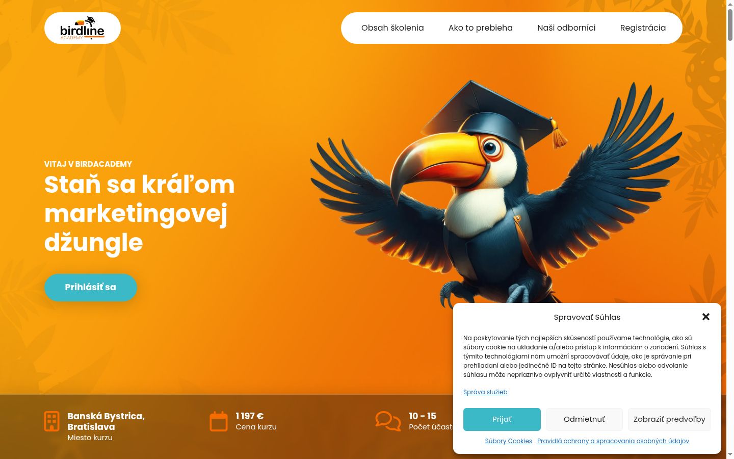 Screenshot des Einwilligungsbanners vor jeglicher Interaktion