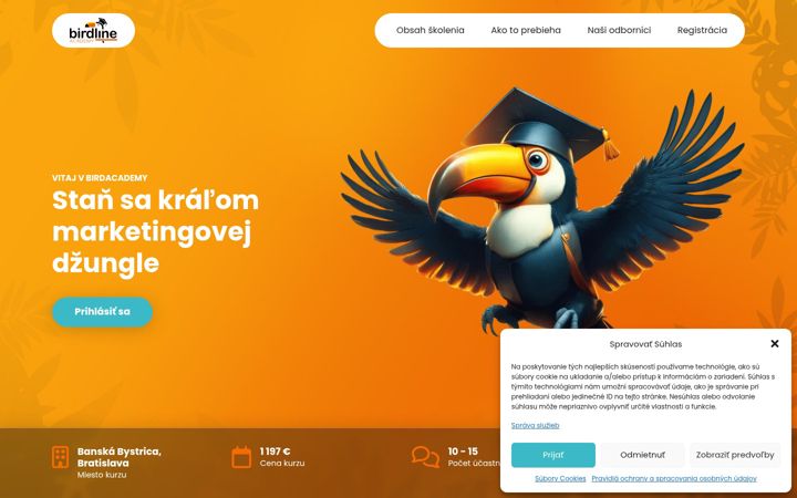 Screenshot von birdacademy.sk