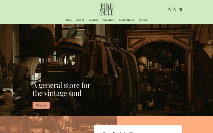 Screenshot von birdandbeevintage.com
