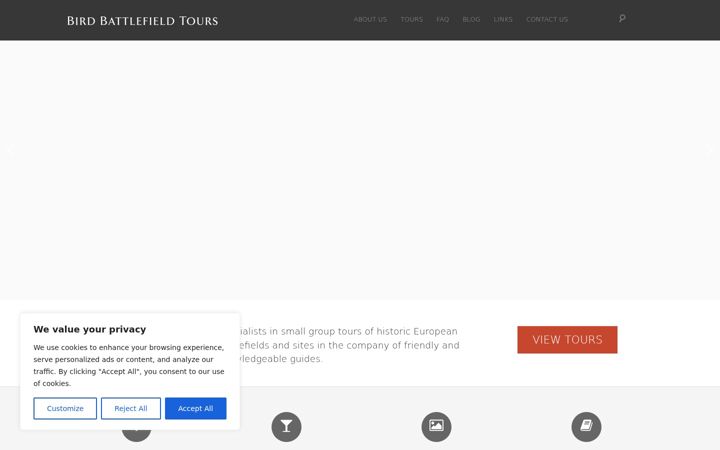 Screenshot of birdbattlefieldtours.com