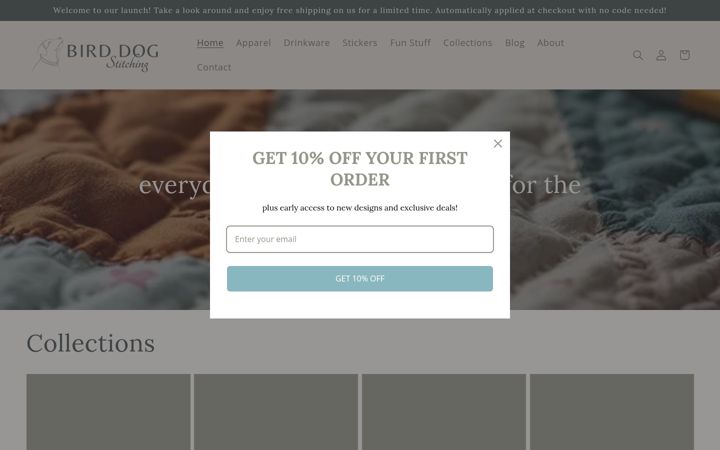 Screenshot of birddogstitching.com