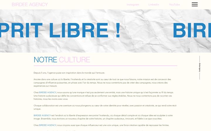 Screenshot of birdee.agency
