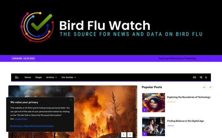 Captura de pantalla de birdflu.watch