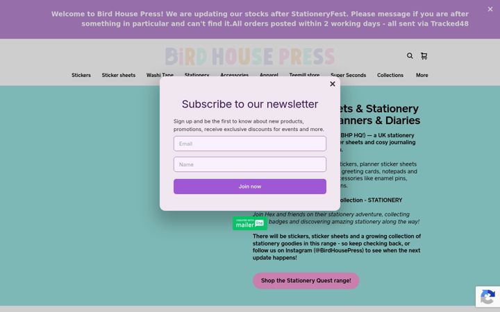 Captura de pantalla de birdhousepress.square.site