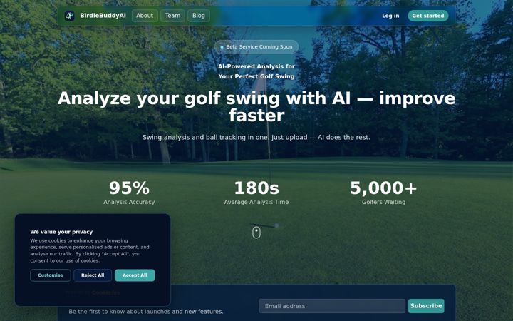 Screenshot of birdiebuddy.ai