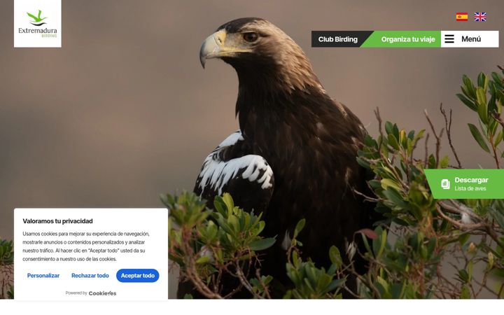 Screenshot of birdinginextremadura.com