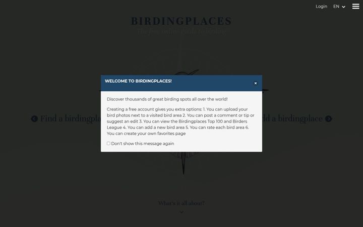 Screenshot of birdingplaces.eu
