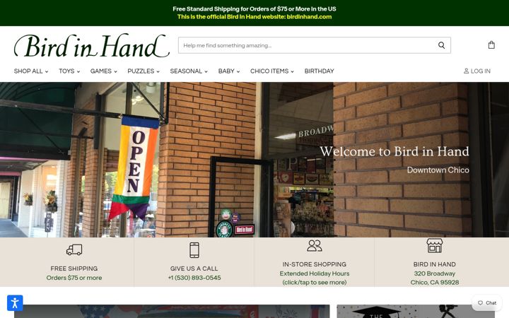 Screenshot of birdinhand.com