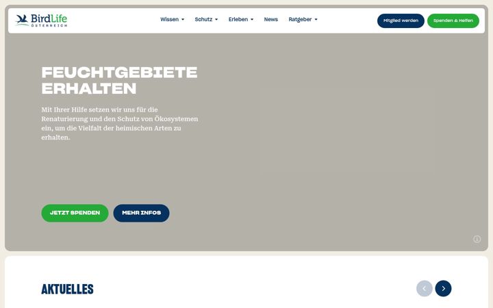 Screenshot of birdlife.at
