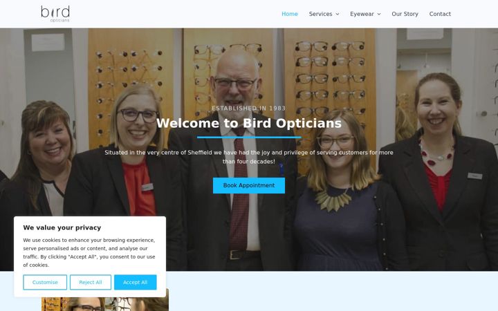 Screenshot of birdopticians.co.uk