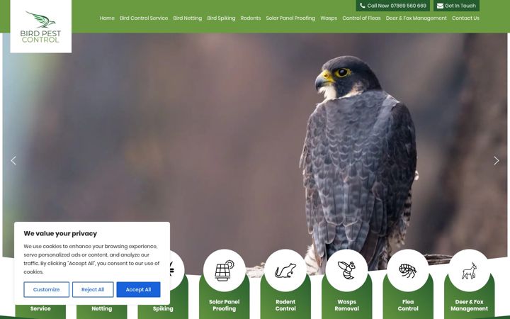 Screenshot of birdpestcontrol.co.uk