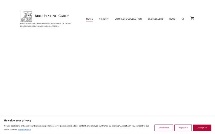 Screenshot of birdplayingcards.com