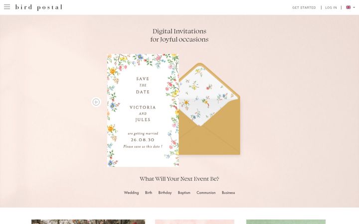 Screenshot von birdpostal.com