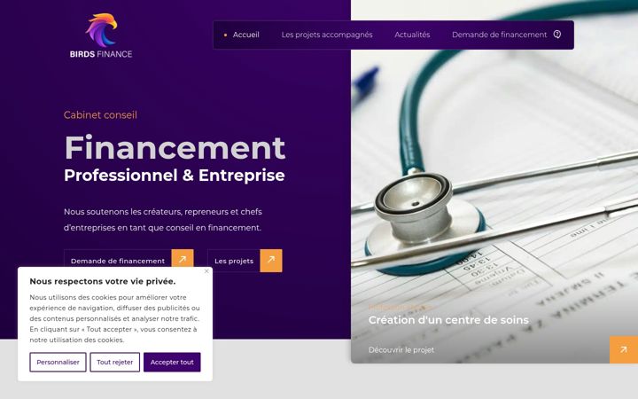 Screenshot von birds-finance.com
