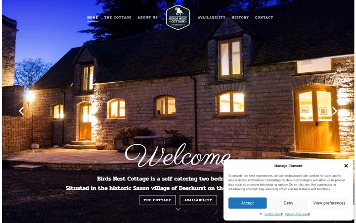 Screenshot of birdsnestdeerhurst.co.uk