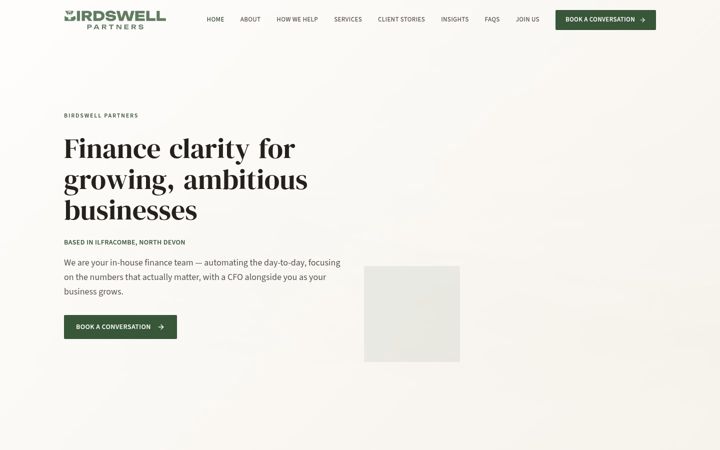 Screenshot of birdswellpartners.co.uk