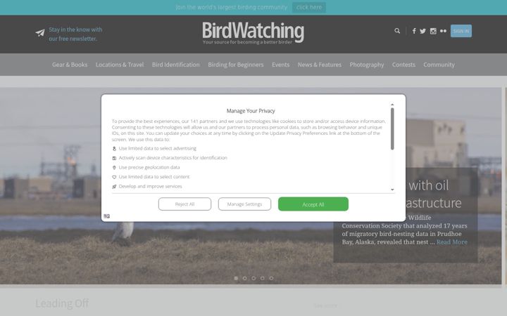 Screenshot von birdwatchingdaily.com