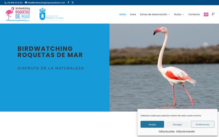 Screenshot του birdwatchingroquetasdemar.com