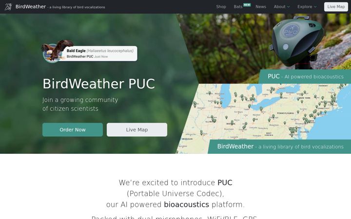 Screenshot di birdweather.com