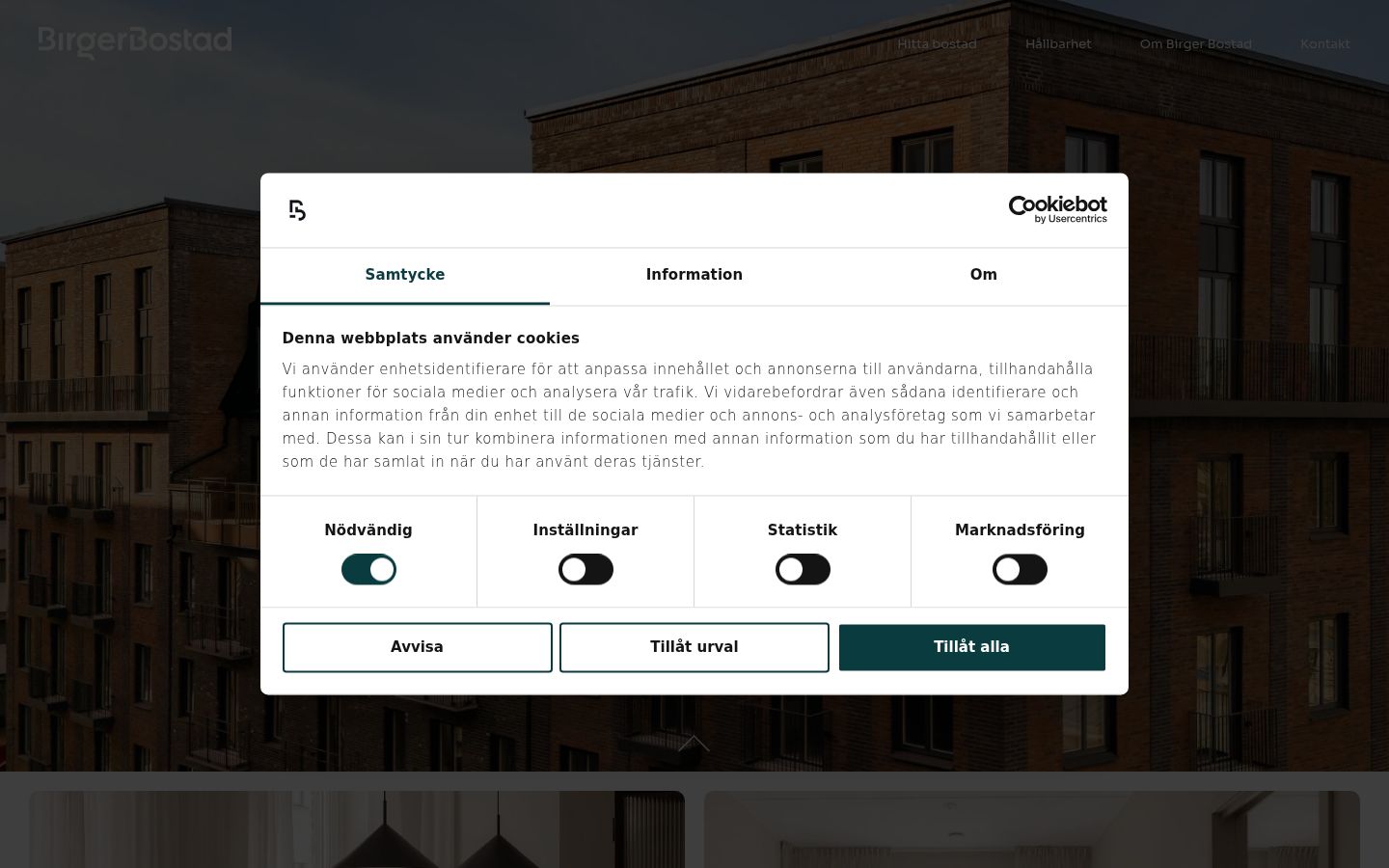 Screenshot del banner di consenso mostrato prima di qualsiasi interazione
