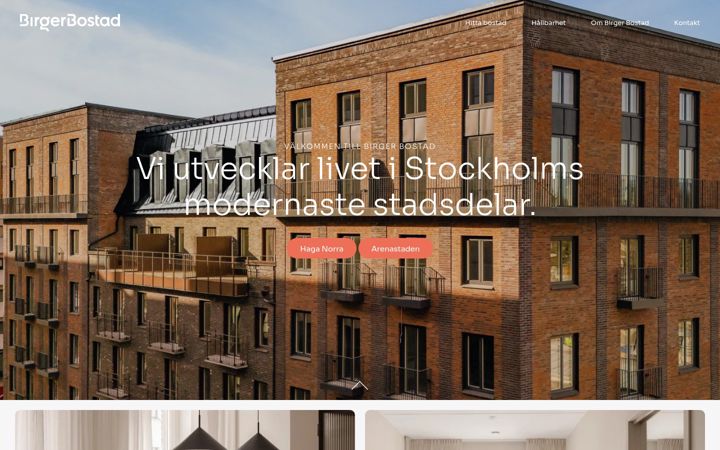Screenshot of birgerbostad.se