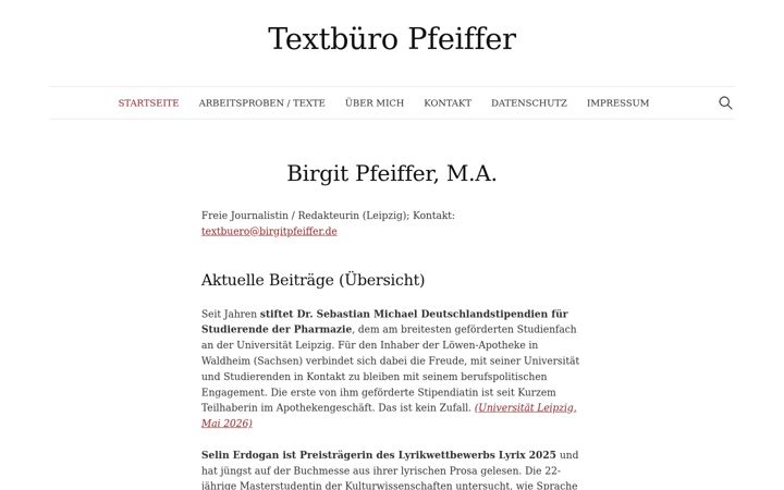 Screenshot of birgitpfeiffer.de